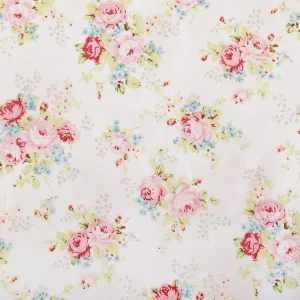 3 Yard Beautiful White Floral Print Cotton Fabric - Image 4