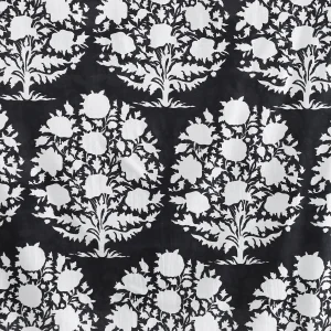 5 Yard Cotton Black White Floral Print Fabric - Image 4