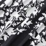 5 Yard Cotton Black White Floral Print Fabric - Image 3