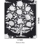 5 Yard Cotton Black White Floral Print Fabric - Image 5