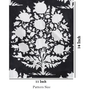 5 Yard Cotton Black White Floral Print Fabric - Image 5