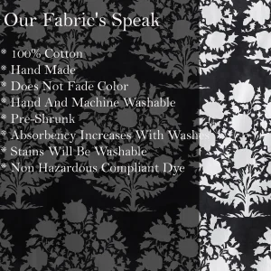 5 Yard Cotton Black White Floral Print Fabric - Image 6
