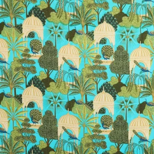 5 Yard Peacock Garden Print Fabric Cotton Dress Material - Image 4