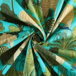 5 Yard Peacock Garden Print Fabric Cotton Dress Material - Image 3