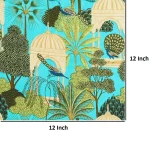 5 Yard Peacock Garden Print Fabric Cotton Dress Material - Image 5