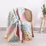 70" Luxury Patchwork Machine Quilted Cotton Throw