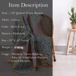70" Luxury Patchwork Machine Quilted Cotton Throw - Image 5