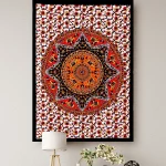 Indian Red Star Mandala Tapestry