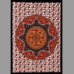 Indian Red Star Mandala Tapestry - Image 2