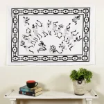 Antique African Culture Tribal Dance Cotton Tapestry