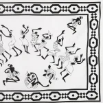 Antique African Culture Tribal Dance Cotton Tapestry - Image 4