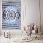 Beautiful Black Ombre Mandala Print Tapestry