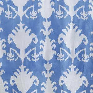 Beautiful Blue Ikat Print Cotton Fabric - Image 4
