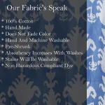 Beautiful Blue Ikat Print Cotton Fabric - Image 6