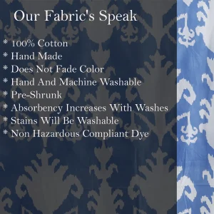 Beautiful Blue Ikat Print Cotton Fabric - Image 6