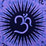 Beautiful Purple Om Mandala Print Cotton Tapestry - Image 2