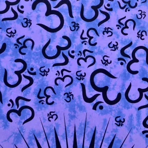 Beautiful Purple Om Mandala Print Cotton Tapestry - Image 4