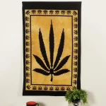Beautiful Yellow Design Marijuana Leaf Wall Hanging