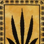 Beautiful Yellow Design Marijuana Leaf Wall Hanging - Image 3