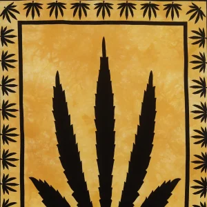 Beautiful Yellow Design Marijuana Leaf Wall Hanging - Image 3
