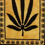 Beautiful Yellow Design Marijuana Leaf Wall Hanging - Image 4