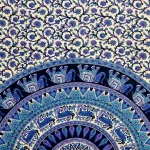 Beige Elephant Mandala Printed Wall Decor Tapestry - Image 4
