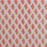 Beige Floral Print 5 Yard Craft Cotton Fabric - Image 4
