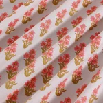 Beige Floral Print 5 Yard Craft Cotton Fabric