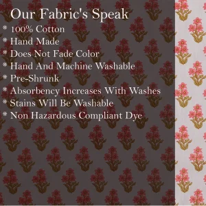Beige Floral Print 5 Yard Craft Cotton Fabric - Image 6