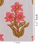 Beige Floral Print 5 Yard Craft Cotton Fabric - Image 5