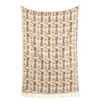 Beige Hand Block Elephant Print Cotton Throw - Image 3