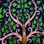 Black Elephant Tree of Life Printed Tapestry - Image 2