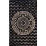 Black Gold Ombre Mandala Printed Tapestry - Image 2