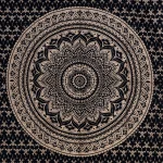 Black Gold Ombre Mandala Printed Tapestry - Image 3