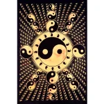 Black Poster Yin Yang Printed Tapestry - Image 2