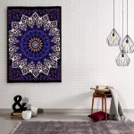 Black Star Mandala Printed Cotton Poster