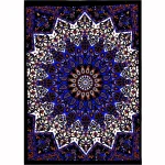 Black Star Mandala Printed Cotton Poster - Image 2