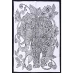 Black & White Elephant Floral Printed Small Tapestry - Image 2