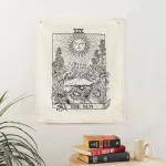 Black White Moon Sun Magical Tarot Tapestry - Image 3