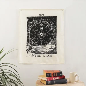 Black White Moon Sun Magical Tarot Tapestry - Image 4