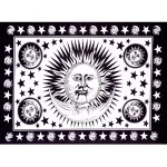 Black & White Sun Moon Indian Cotton Tapestry - Image 2