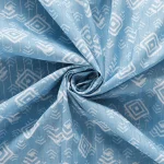 Blue Abstract Printed Dress Material Fabric - Image 3