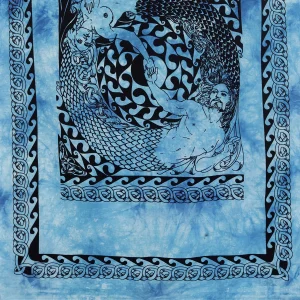 Blue Color Wall Hanging Cotton Mermaid Tapestry - Image 5