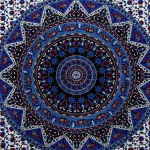 Blue Elephant Mandala Printed Cotton Twin size Tapestry - Image 3