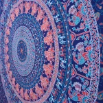 Blue Elephant Mandala Printed Tapestry Beach Throw - Image 3