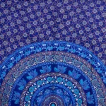 Blue Elephant Mandala Printed Twin Size Tapestry - Image 4