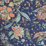 Blue Floral Print 10 Yard Fabric Cotton Dress Material - Image 4