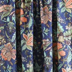 Blue Floral Print 10 Yard Fabric Cotton Dress Material - Image 2