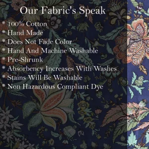 Blue Floral Print 10 Yard Fabric Cotton Dress Material - Image 6
