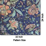 Blue Floral Print 10 Yard Fabric Cotton Dress Material - Image 5